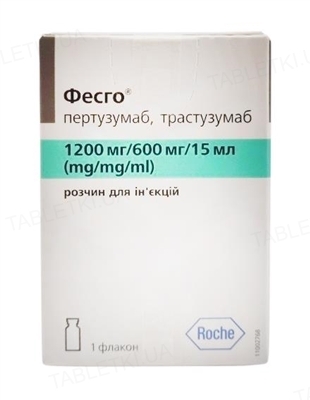 Фесго розчин для ін`єкцій 1200 мг/600 мг по 15 мл №1 у флаконі